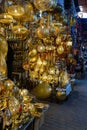 Metalworkers souk at Marrakech medina Royalty Free Stock Photo