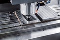 Metalworking CNC milling machine. Cutting metal modern processing technology.