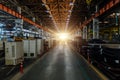 Metalworking factory production line. Interior of the worksop