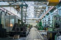 Metalworking factory. Workshop machine tools for metal processing. Heavy industry
