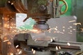 Metalworking industry: high speed metal milling with flying sparks