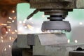 Metalworking industry: high speed metal milling with flying sparks