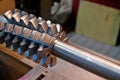 Metalworking industry. rapid steel hobbing cutter with coating for cog wheels gears machining on factory