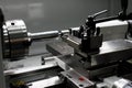 Metalworking lathe machine close up