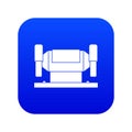 Metalworking machine icon digital blue