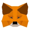 MetaMask logo crypto wallet for Defi, Web3 Dapps and NFTs isolated on white background