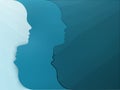 Metaphor bipolar disorder mind mental. Double face. Psychology and mental health. Split personality. Mood disorder. Dual personali