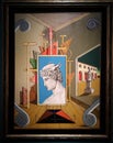 Metaphysical Interior with Head of Mercury, painting by Giorgio de Chirico Royalty Free Stock Photo