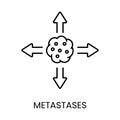 Metastasis line icon vector cancer disease