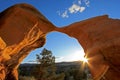 Metate Arch at Devil`s Garden, at sunset, Grand Staircase-Escalante National Monument, Utah, United States Royalty Free Stock Photo