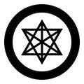 Metatron cube Sacred geometry icon in circle round black color vector illustration image solid outline style
