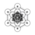 Metatron cube, sacred geometry symbol. Vector illustration Royalty Free Stock Photo