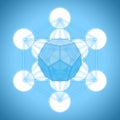 Metatron`s cube with platonic solids - dodecahedron Royalty Free Stock Photo