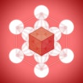 Metatron`s cube with platonic solids - hexahedron Royalty Free Stock Photo