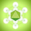 Metatron`s cube with platonic solids - octahedron Royalty Free Stock Photo