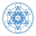 Metatrons Cube, a symbol framed in two circles