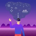 Virtual Reality in Metaverse Vector Illustration Graphic