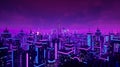 Metaverse city and cyberpunk concept, 3d render Royalty Free Stock Photo
