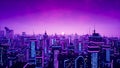 Metaverse city and cyberpunk concept. 3d render Royalty Free Stock Photo
