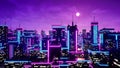 Metaverse city and cyberpunk concept, 3d render Royalty Free Stock Photo