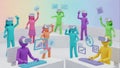 Metaverse Community: Diverse Avatars Interacting in Virtual Reality Royalty Free Stock Photo