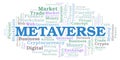 Metaverse cryptocurrency coin word cloud. Royalty Free Stock Photo