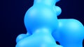 Metaverse 3d abstract background with droplets blue metaball molten wax merge fly drops liquid bio bubbles Royalty Free Stock Photo