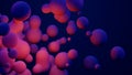 Metaverse 3d render morphing animation pink purple abstract metaball metasphere bubbles art sphere blue background Royalty Free Stock Photo