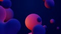 Metaverse 3d render morphing animation pink purple abstract metaball metasphere bubbles art sphere blue background Royalty Free Stock Photo