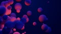 Metaverse 3d render morphing animation pink purple abstract metaball metasphere bubbles art sphere blue background Royalty Free Stock Photo