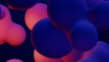 Metaverse 3d render morphing animation pink purple abstract metaball metasphere bubbles art sphere blue background