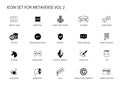 Metaverse vector icon set. Various symbols for the meta verse concept Royalty Free Stock Photo