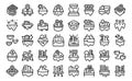 Metaverse land icons set outline vector. Space sale