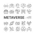 Metaverse line icon set with VR, Virtual reality, metaverse concept more, pixel perfect icon vector, editable stroke.