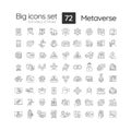 Metaverse linear icons set