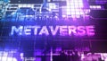 Metaverse Text Cyberspace Futuristic Background, Future Digital Technology Entertainment Abstract Background 3d rendering Royalty Free Stock Photo