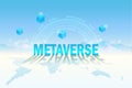 Metaverse, virtual reality, augmented reality and blockchain technology, user interface 3D experience. Computer generated word Royalty Free Stock Photo