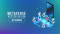 Metaverse VR Abstract technology background Hi-tech communication concept, technology, digital business, innovation, science ficti