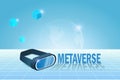 Metaverse and VR goggle glass. Virtual reality, augmented reality and blockchain technology, user interface 3D experience with Royalty Free Stock Photo