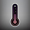 Meteo diagnostic technology thermometer sign. Vector. Violet gra