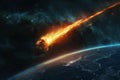 Meteor Falling, Comet Armageddon, Devastating Meteorite, Cosmic Catastrophe, Apocalypse