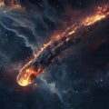 Meteor Falling, Comet Armageddon, Devastating Meteorite, Cosmic Catastrophe, Apocalypse