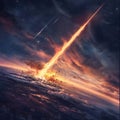 Meteor Falling, Comet Armageddon, Devastating Meteorite, Cosmic Catastrophe, Apocalypse