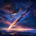 Meteor Falling, Comet Armageddon, Devastating Meteorite, Cosmic Catastrophe, Apocalypse