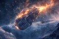 Meteor Falling, Comet Armageddon, Devastating Meteorite, Cosmic Catastrophe, Apocalypse