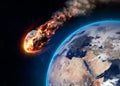 Meteor glowing as it enters the Earth's atmosphere Royalty Free Stock Photo