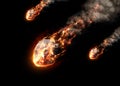 Meteor glowing as it enters the Earth's atmosphere Royalty Free Stock Photo