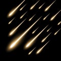 Meteor rain background, golden color Royalty Free Stock Photo