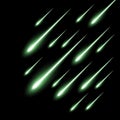 Meteor rain background, green color Royalty Free Stock Photo