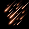 Meteor rain background, orange color Royalty Free Stock Photo